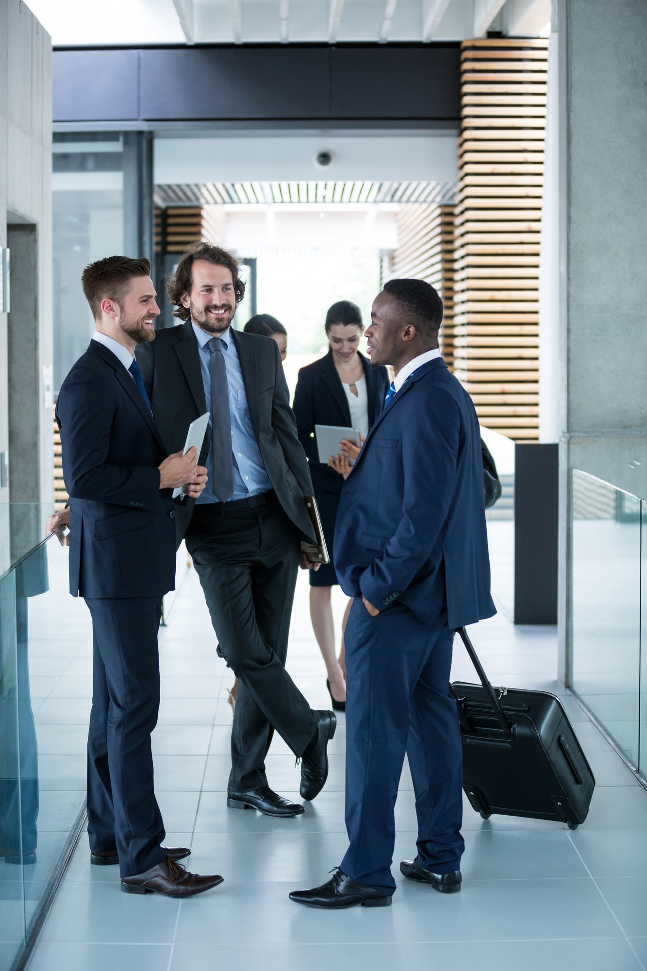 Businessmen having a conversation